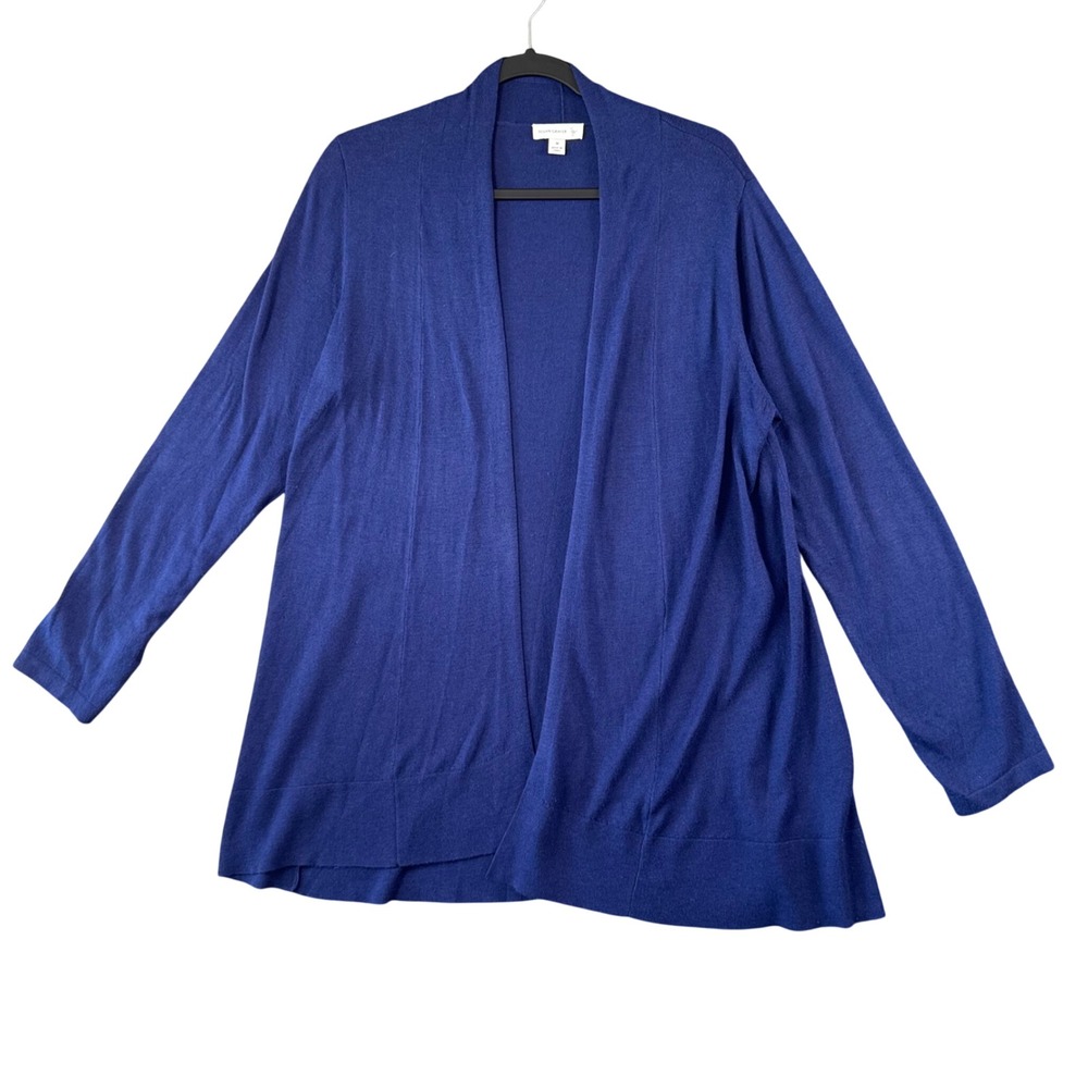 Susan Graver Cascade Front Long Sleeve Cardigan Sweater Open Front Knit M‎